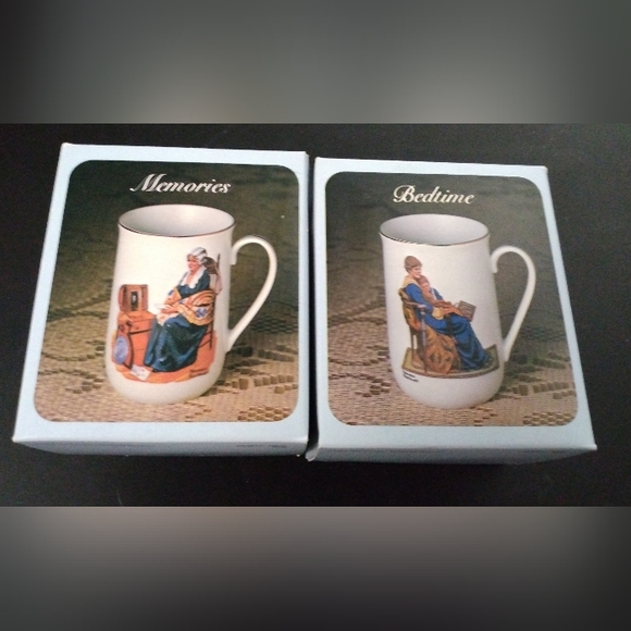 VGC 1983  Vintage Norman Rockwell Pair of Mugs - Picture 1 of 9